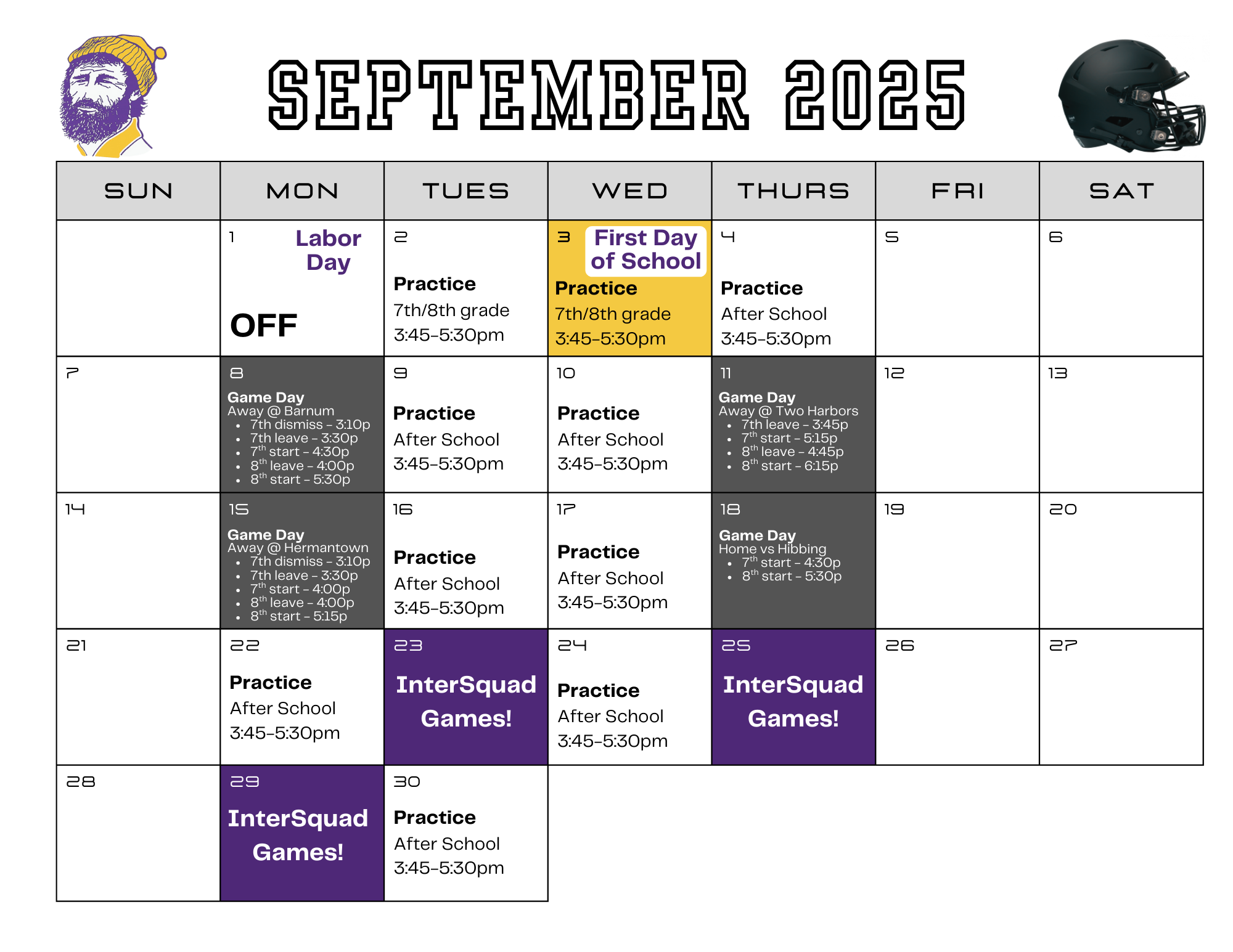 MIDDLE SCHOOL SCHEDULE